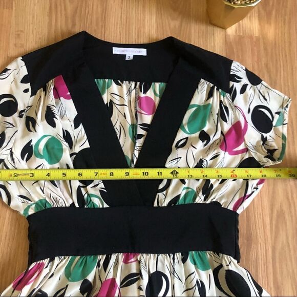 Corey Lynn Calter Anthropologie Multicolored Floral Print Silk Dress - Picture 4 of 8